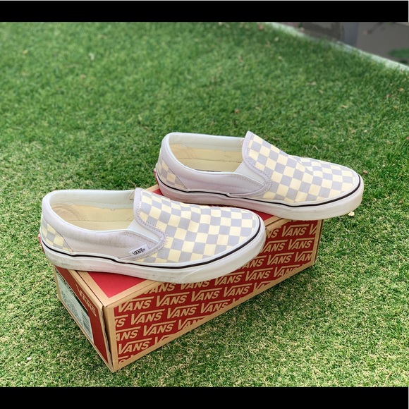 gray dawn checkered vans